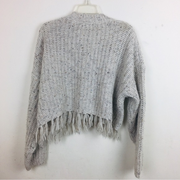Wool Drop Shoulder Pullover Fuzzy Autumn Warm Cardigan Open Front Fringe Tassel - Picture 6 of 12